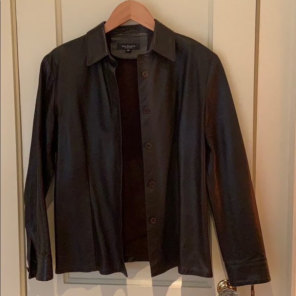 Buttery soft leather shirt jacket - Picture 1 of 4